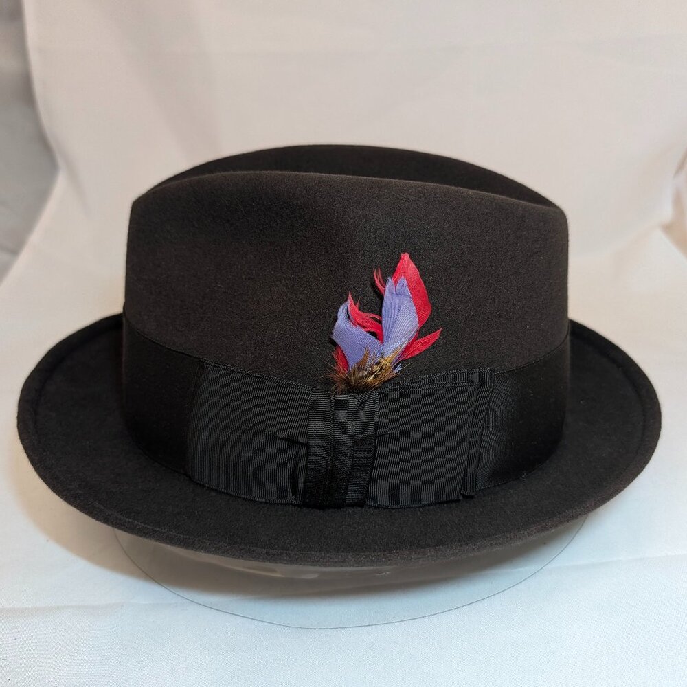 Rebuilt/Refurbished Cavanagh Brand Brown Fedora Hat w/ Cav Edge - Size 7 1/8